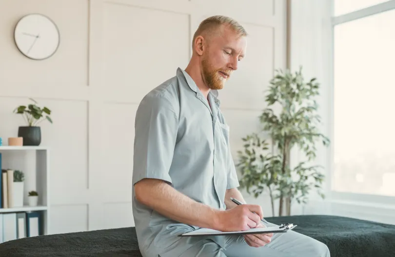 Professionnel de santé qui prépare une ordonnance